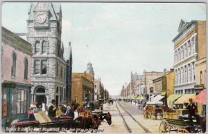 Vintage Woodstock Ontario Dundas Street Post Office Horse Carriage Postcard H81