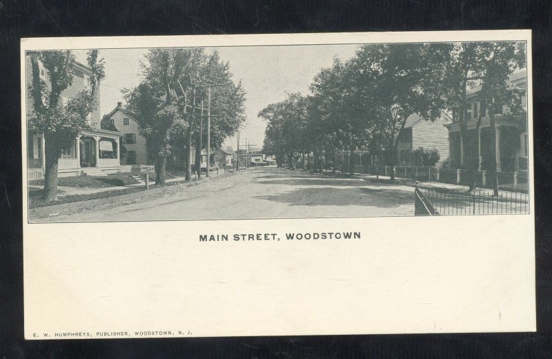 WOODSTOWN NEW JERSEY DOWNTOWN MAIN STREET SCENE NJ VINTAGE POSTCARD