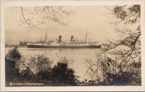 RMS 'Aorangi' Ship Entering Vancouver Leonard Frank Real Photo Postcard G57