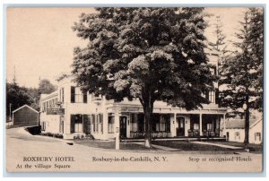 c1940 Roxbury Hotel Village Square Building Exterior Catskills New York Postcard