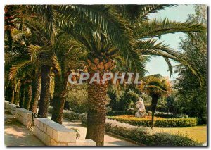 Postcard Modern French Riviera Villefranche sur Mer Walk the public garden an...