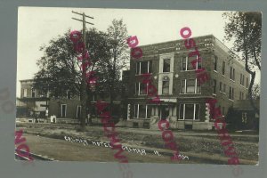 Calmar IOWA RPPC 1916 CALMAR HOTEL Street nr Decorah Ossian Protivin Spillville