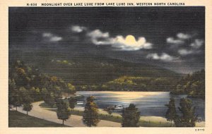 Moonlight over Lake Lure from Lake Lure Inn Western North Carolina, North Car...