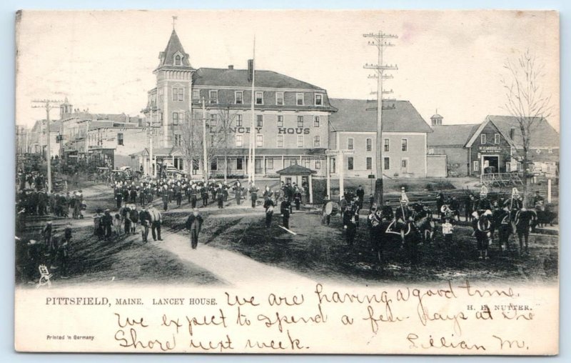 PITTSFIELD, ME Maine ~ LANCEY HOUSE HOTEL 1906 Tuck Somerset County  Postcard