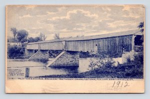 Cheshire Covered Bridge Charlestown NH Springfield VT 1907 DB Postcard P14