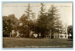 C.1910 Main BLDG Wheaton College, Wheaton Illinois RPPC Real Photo Postcard P109