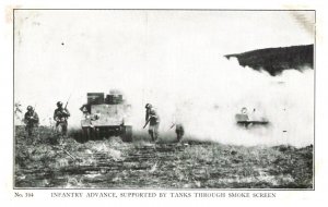 Infantry Advance , supported by Tanks through smoke screen