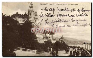 Old Postcard Monte Carlo Casino and Les Terrasses