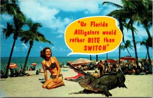 Us Florida Alligators Would Rather Bite than Switch Florida Fun Postcard PC139