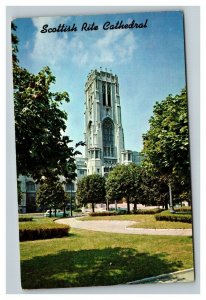 Vintage 1950's Postcard Scottish Rite Cathedral Meridian St Indianapolis Indiana