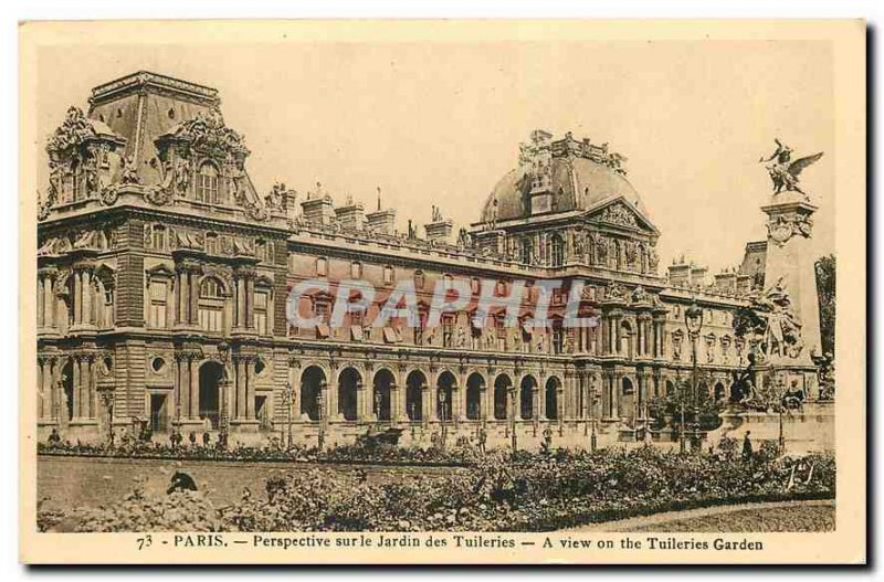 Old Postcard Paris Perspective on the Jardin des Tuileries