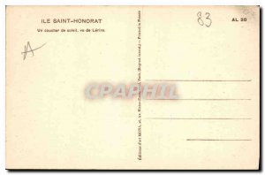 Old Postcard Ile St Honorat A sunset seen Lerins