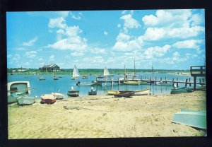 Weekapaug, Rhode Island/RI Postcard, Boats Along Shore & At Pier
