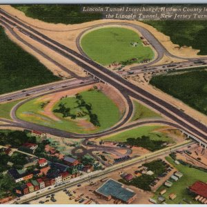 c1940s NJ New Jersey Turnpike Lincoln Tunnel Interchange Hudson County Road A203