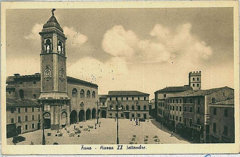 31588 vintage PESARO province postcard: FANO 1940-