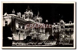 Monaco - Monte Carlo - Casino Night - Old Postcard