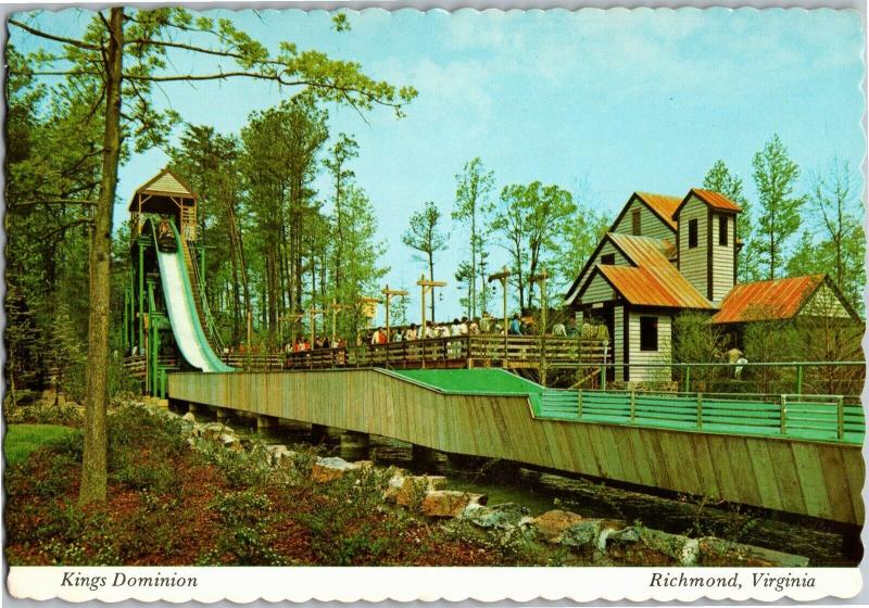 Shenandoah Lumber Co. Flume Log Ride Kings Dominion Richmond c1975 Postcard P14