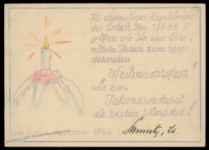 3rd Reich Germany Weihnacht 1942 Russia Inf  Reg 351 Christmas Card Cover 100650