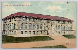 Springfield MA New City Library Maine 1911 To Hinsdale Postcard W29