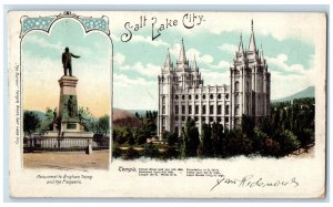 c1905 Monument to Brigham Young and Pioneers Salt Lake City UT Postcard