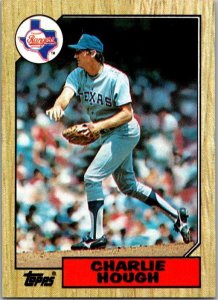 1987 Topps Baseball Card Charlie Hough Texas Rangers sk3493