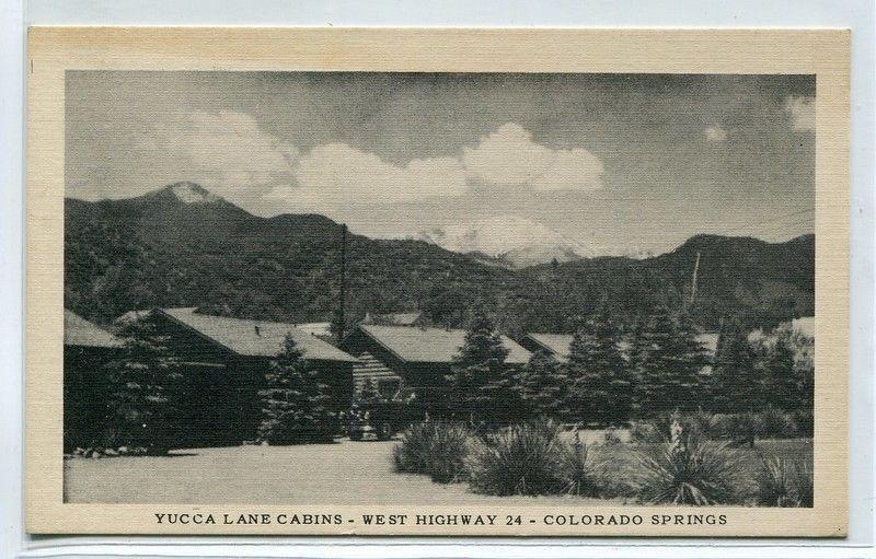 Yucca Lane Cabins Highway 24 Colorado Springs CO postcard