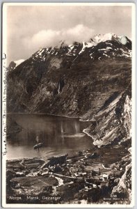 Norge Merok Geiranger Norway Mountain Landscape Real Photo RPPC Postcard