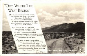 Desert Center California CA Chapman Poem Frasher's Real Photo Postcard
