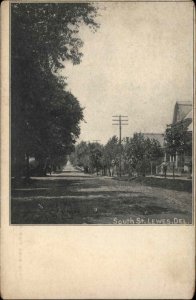 LEWES DELAWARE DE South Street Scene Antique Postcard