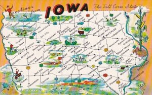 Greetings From Iowa With Map