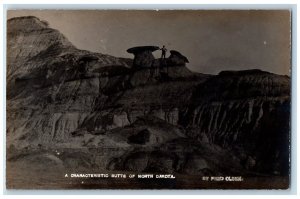 North Dakota Postcard RPPC Photo Fred Olsen A Characteristic Butte View c1910's