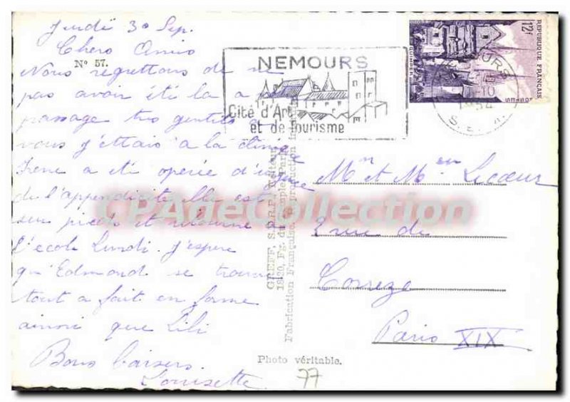 Postcard Modern Nemours Remembrance
