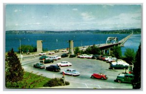 Vintage 1950's Postcard Lake Washington Floating Bridge Seattle Washington