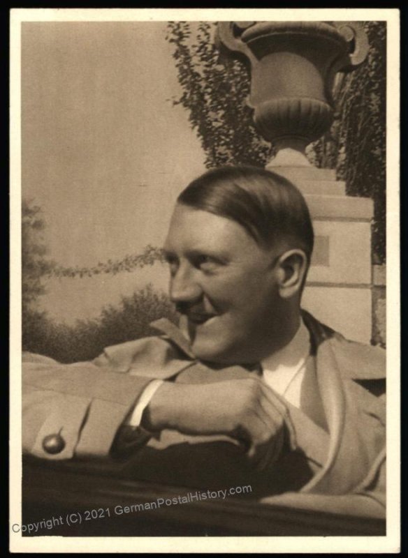 3rd Reich Germany  Adolf Hitler Portrait Propaganda Card UNUSED 105134