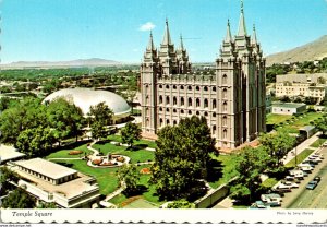 Utah Salt Lake City Temple Square Showing Mormon Temple