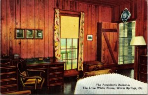 Presidents Bedroom Little White House Warm Springs GA Georgia Postcard VTG UNP 