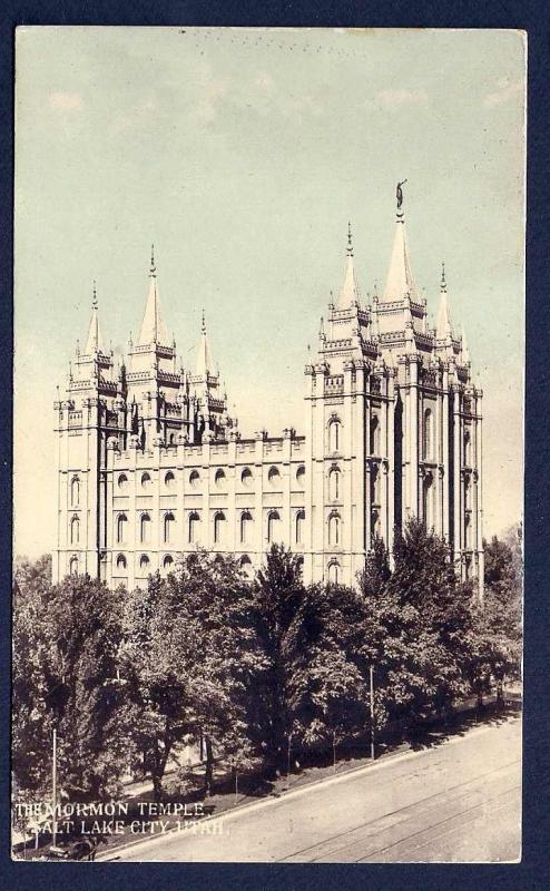 Mormon Temple Salt Lake City Utah unused c1915