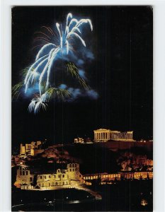 Postcard The Acropolis by night, Athens, Greece