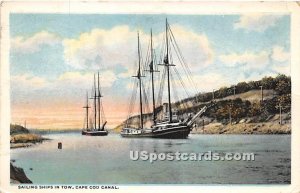 Sailing Ships in Tow - Cape Cod, Massachusetts MA Postcard