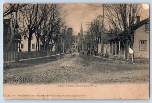 Huntingdon PQ Canada Postcard Lorne Avenue Dirt Road Church Scene c1905 Antique