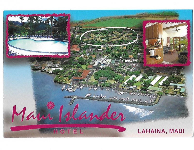 Aerial View of Lahaina, Maui Hawaii Maui Islander Resort Card 4 by 6