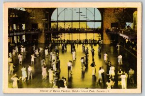 Postcard Interior of Dance Pavilion - Bob-Lo Island Park Canada 1942