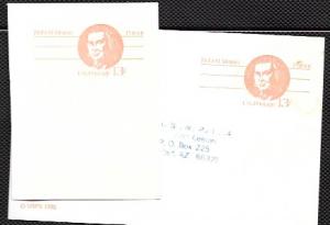 US Pre-stamped Postcard UX 93 Robert Morris
