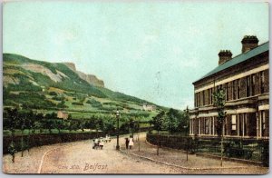 Cave Hill Belfast Northern Ireland Roadway View Mountain Houses Postcard