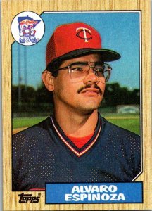 1987 Topps Baseball Card Alvaro Espinoza Texas Rangers sk3069