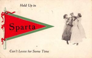 Sparta Greetings Romance Held Up In Antique Postcard J67012