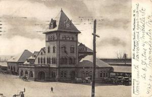 Manchester New Hampshire Passenger Station Street View Antique Postcard K34945