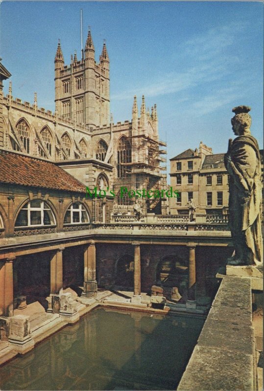 Somerset Postcard - Bath Abbey & The Great Roman Bath RR17421