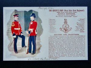 History & Tradition THE ROYAL WEST KENT REGIMENT Postcard Gale & Polden No.83b