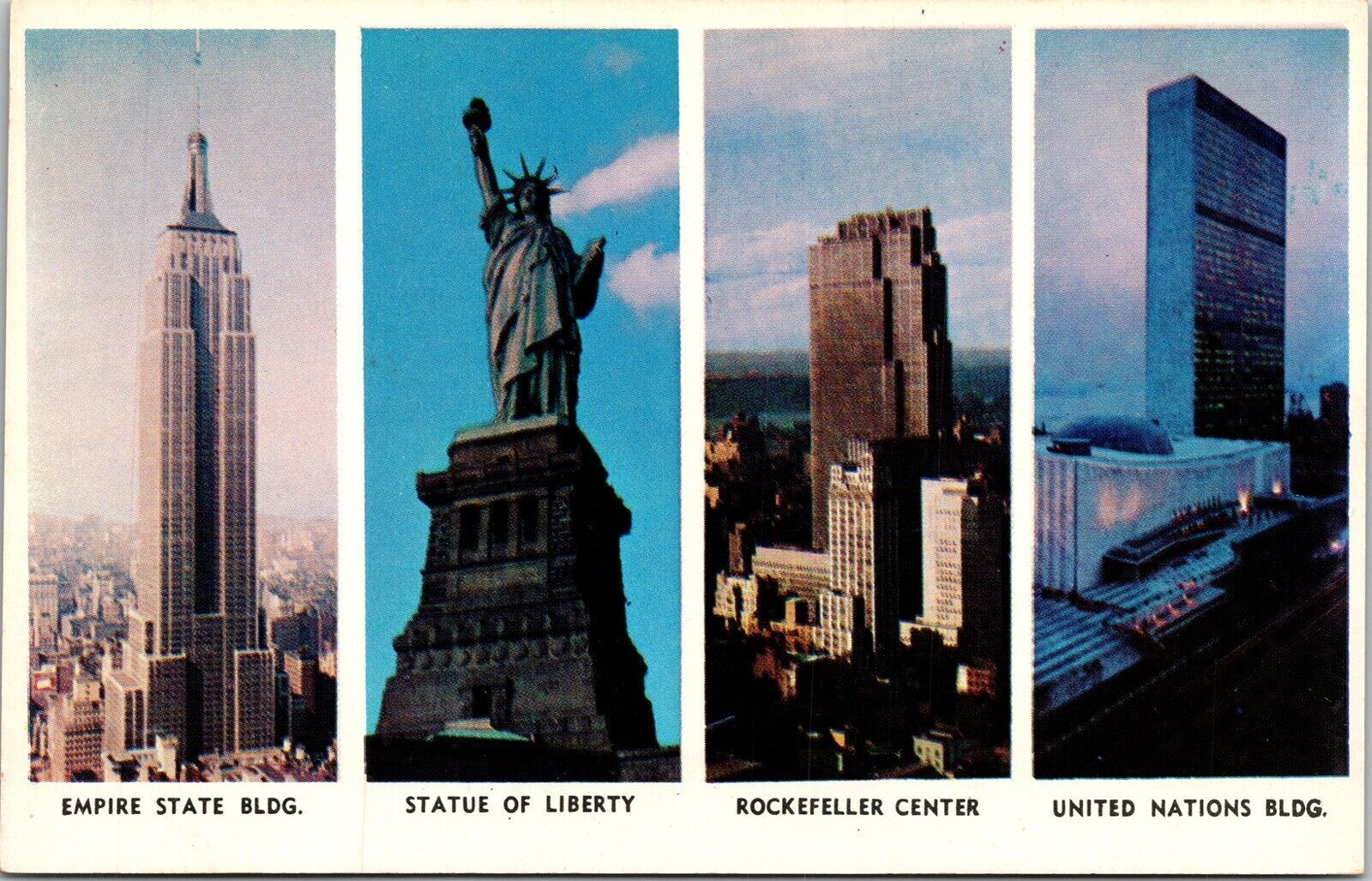 New York City Famous Skyscrapers Multiview WB Postcard VTG UNP Dexter